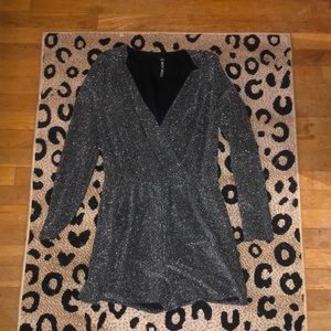 Sparkly romper grey-black